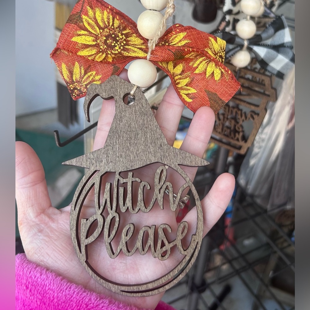 "Witch Please" wooden 3D laser cut charm/Ornament